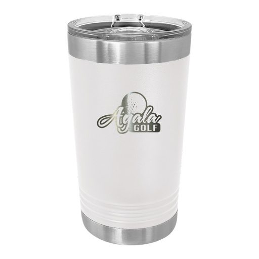 16 OZ. WHITE POLAR CAMEL STAINLESS PINT WITH SLIDER LID